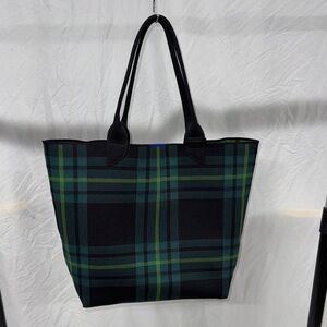 Rothy's Green and Black Plaid Tote